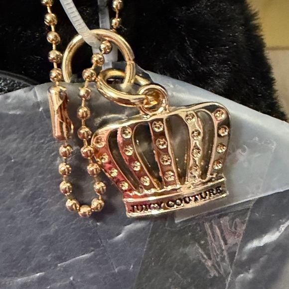 Juicy Couture black fuzzy bag. Comes with the heart and crown charm. - Picture 5 of 6